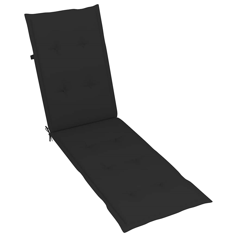 vidaXL Solid Acacia Wood Patio Deck Chair with Footrest and Cushion