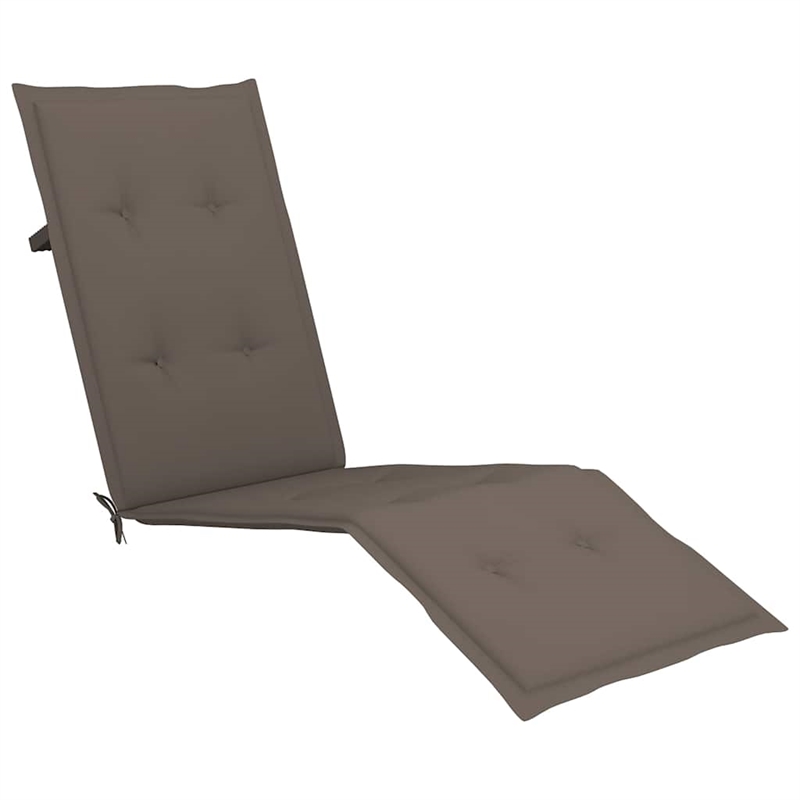 vidaXL Solid Acacia Wood Patio Deck Chair with Footrest and Cushion