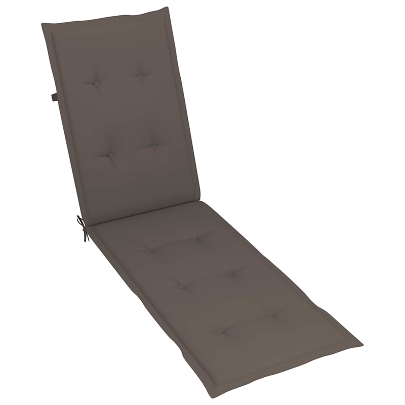 vidaXL Solid Acacia Wood Patio Deck Chair with Footrest and Cushion