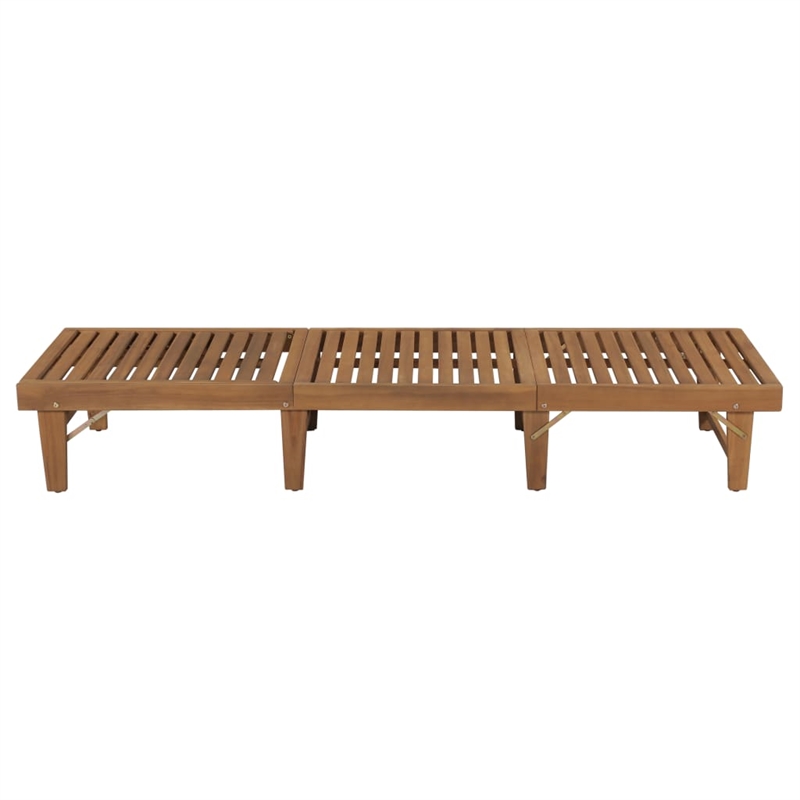vidaXL Solid Acacia Wood Sun Lounger with Cushions