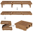 vidaXL Solid Acacia Wood Sun Lounger with Cushions