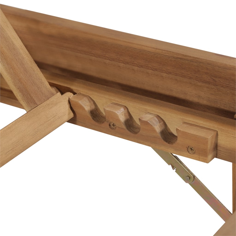 vidaXL Solid Acacia Wood Sun Lounger with Cushions