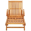 vidaXL Foldable Solid Acacia Wood Sun Lounger in Beige