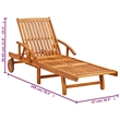 vidaXL Sun Lounger in Red Cushions