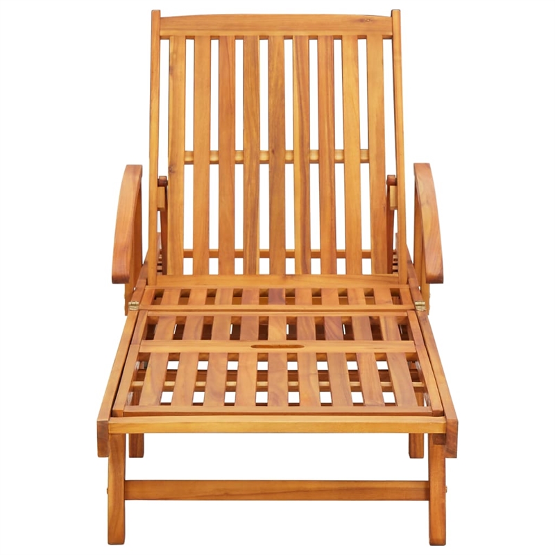 vidaXL Sun Lounger in Red Cushions