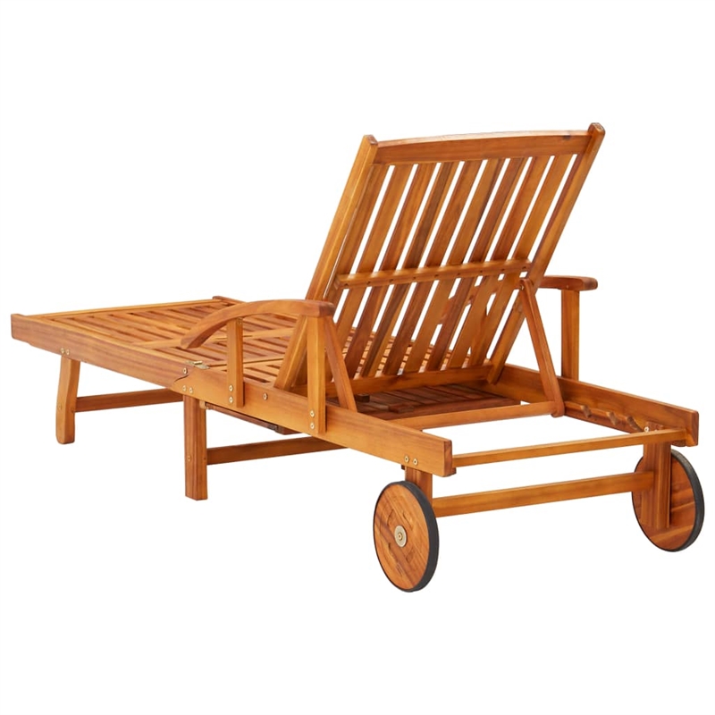 vidaXL Sun Lounger in Red Cushions