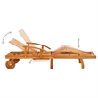 vidaXL Sun Lounger in Red Cushions