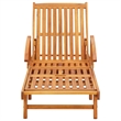 vidaXL Natural Wood Patio Sun Lounger in Red
