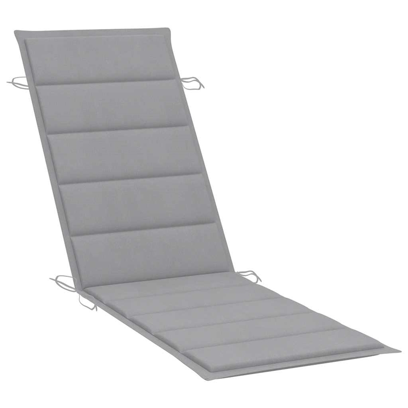 vidaXL Foldable Solid Acacia Wood Sun Lounger in Gray