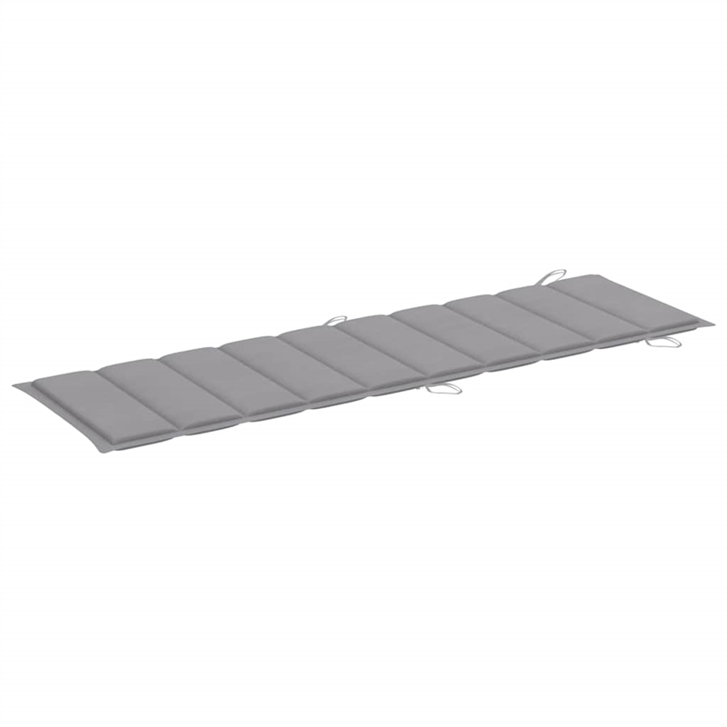 vidaXL Foldable Solid Acacia Wood Sun Lounger in Gray