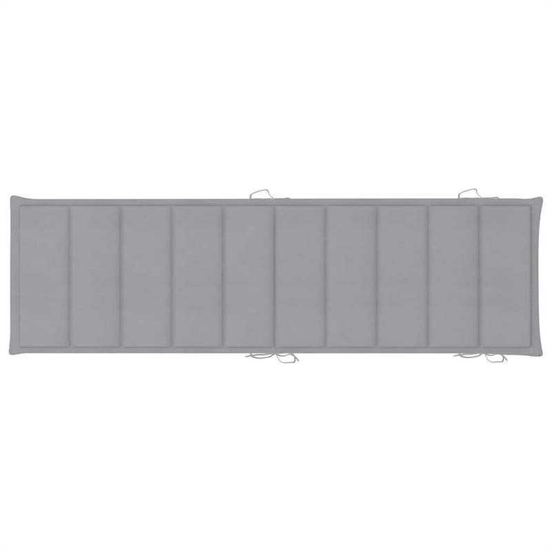 vidaXL Foldable Solid Acacia Wood Sun Lounger in Gray
