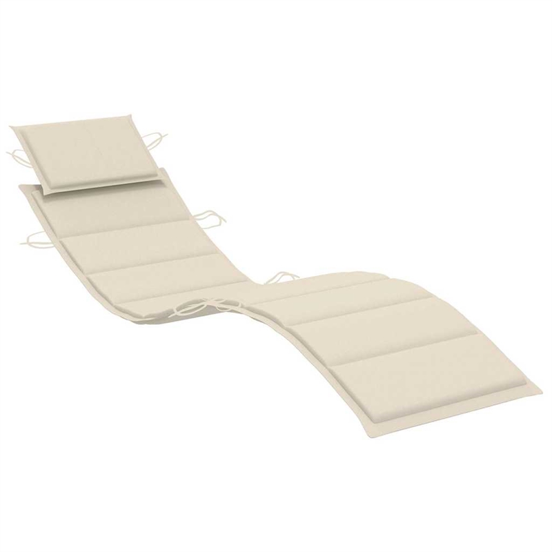 vidaXL Sun Lounger in Cream Cushion