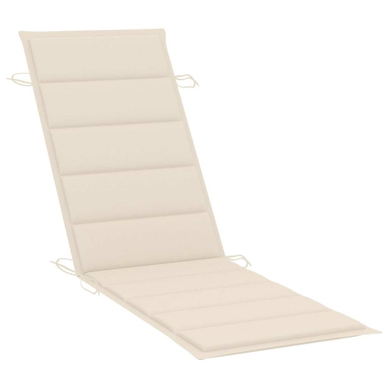 vidaXL Sun Lounger in Cream Cushion