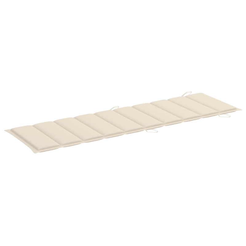 vidaXL Sun Lounger in Cream Cushion