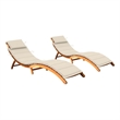 vidaXL Sun Lounger in Cream Cushion