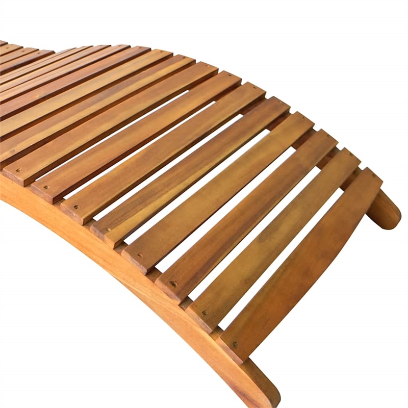 vidaXL Solid Acacia Wood Patio Sun Lounger in Blue