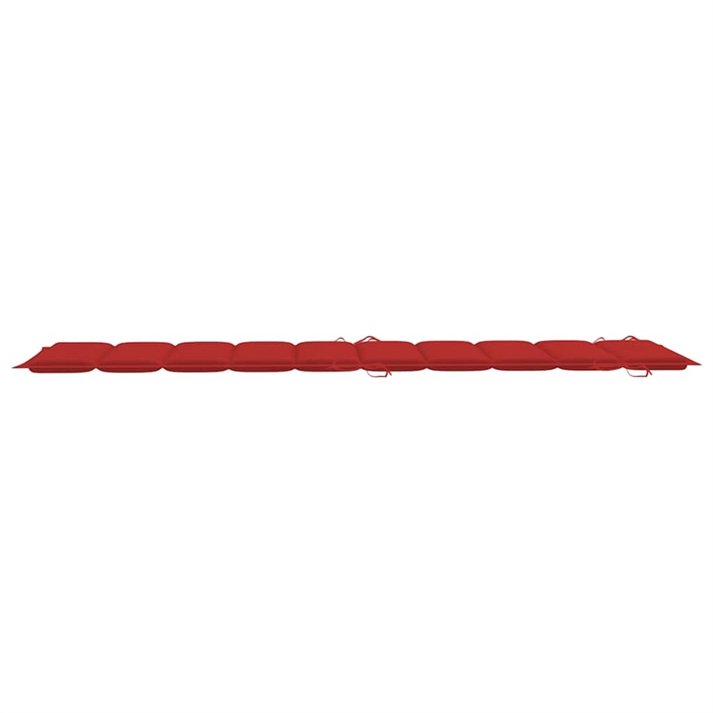 vidaXL Solid Acacia Wood Patio Sun Lounger in Red