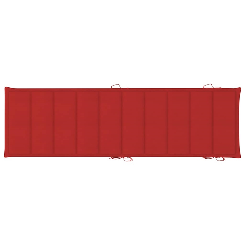 vidaXL Solid Acacia Wood Patio Sun Lounger in Red