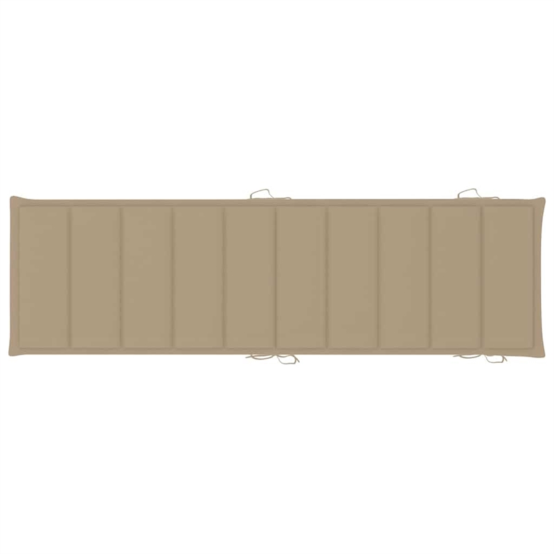 vidaXL Sun Lounger Set in Brown w/ Beige Cushion