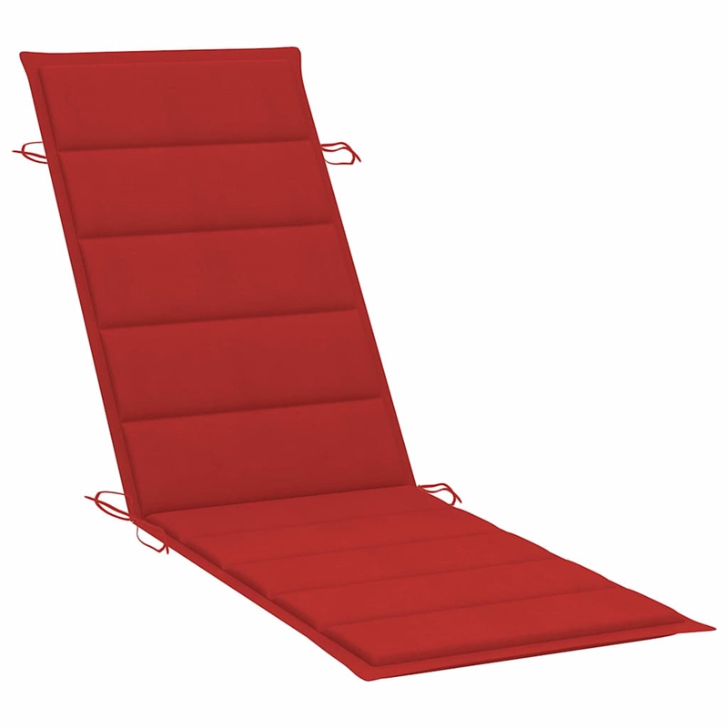 vidaXL Sun Lounger in Red Cushion
