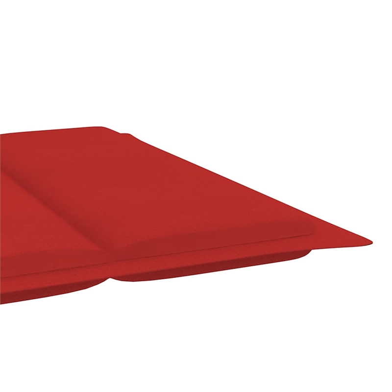 vidaXL Sun Lounger in Red Cushion