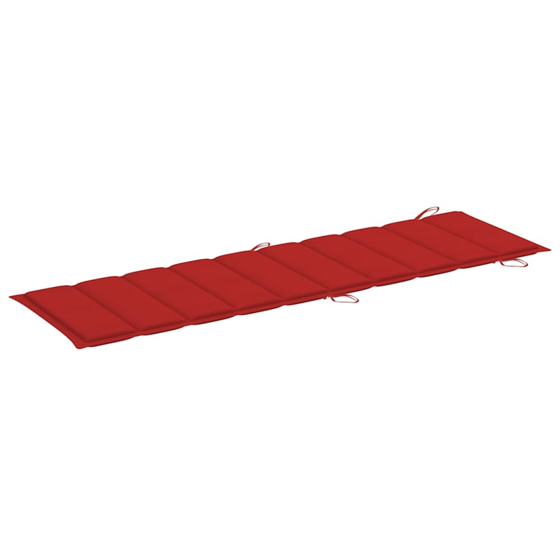 vidaXL Sun Lounger in Red Cushion