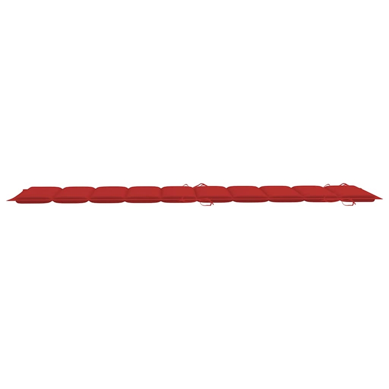 vidaXL Sun Lounger in Red Cushion