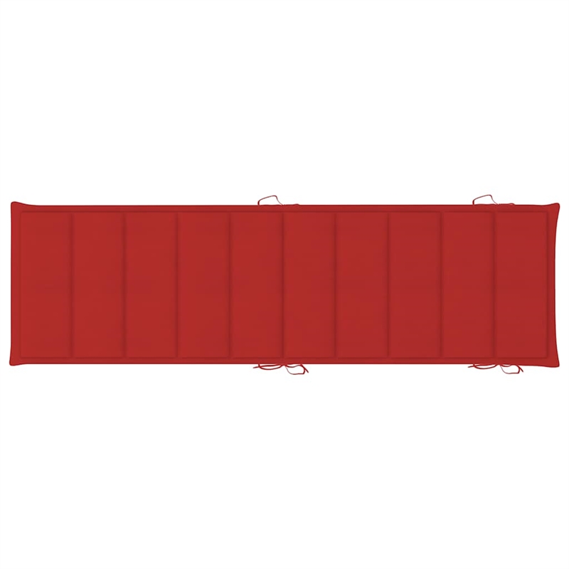 vidaXL Sun Lounger in Red Cushion