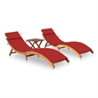 vidaXL Sun Lounger in Red Cushion