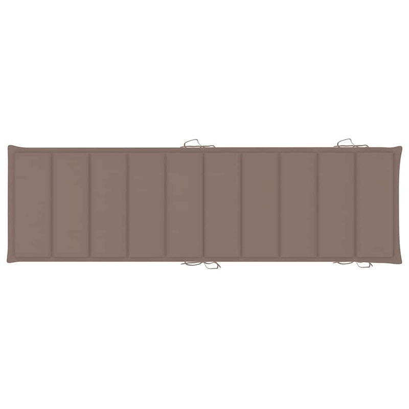 vidaXL Solid Acacia Wood Sun Lounger Taupe