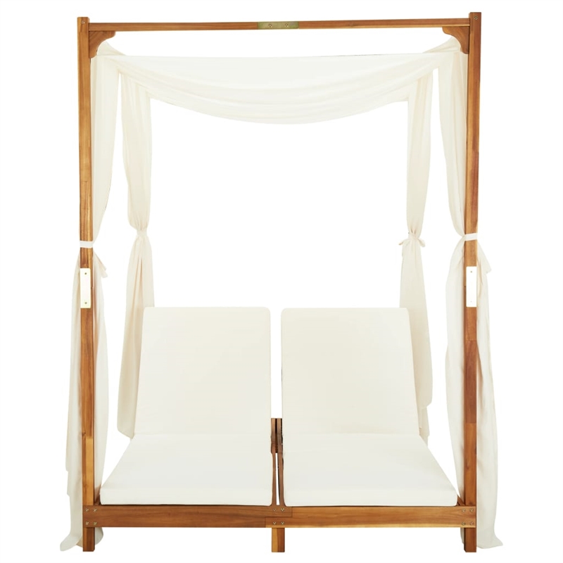 vidaXL Sun Lounger in Cream/White