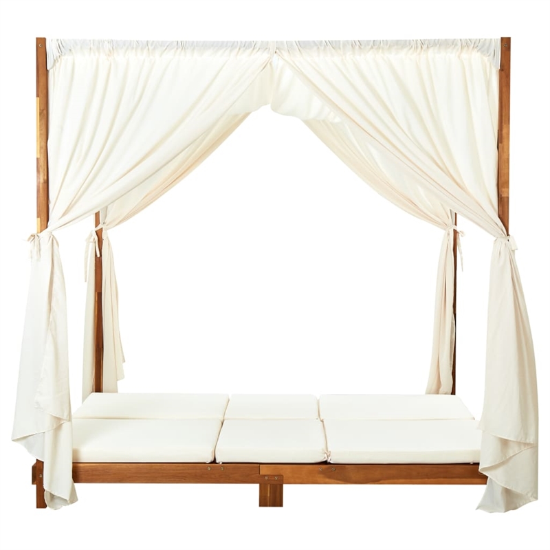 vidaXL Sun Lounger in Cream/White