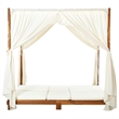 vidaXL Sun Lounger in Cream/White
