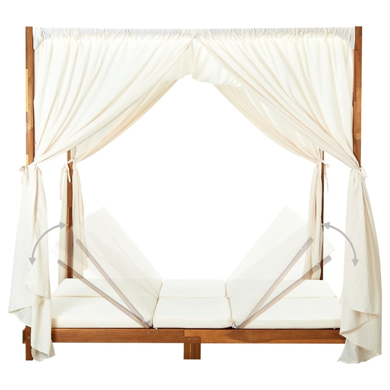 vidaXL Sun Lounger in Cream/White