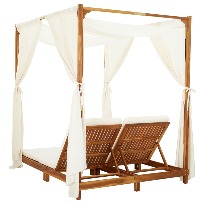 vidaXL Sun Lounger in Cream/White