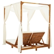 vidaXL Sun Lounger in Cream/White