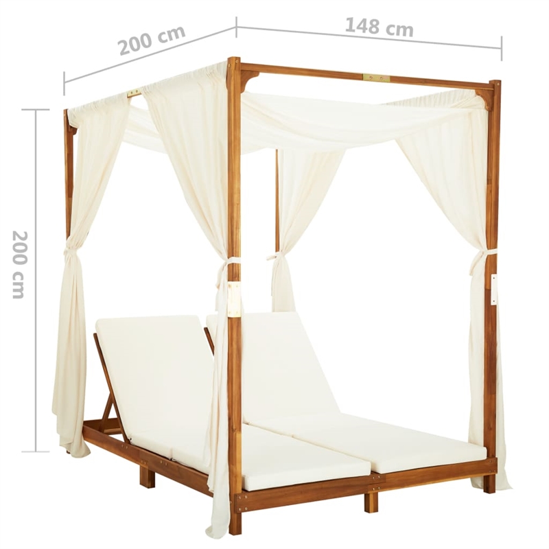 vidaXL Sun Lounger in Cream/White