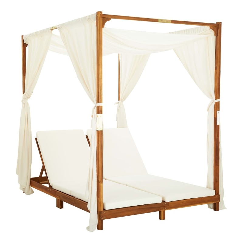 vidaXL Sun Lounger in Cream/White