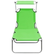 vidaXL Powder-coated Steel Standard Foldable Sun Lounger in Green