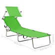 vidaXL Powder-coated Steel Standard Foldable Sun Lounger in Green