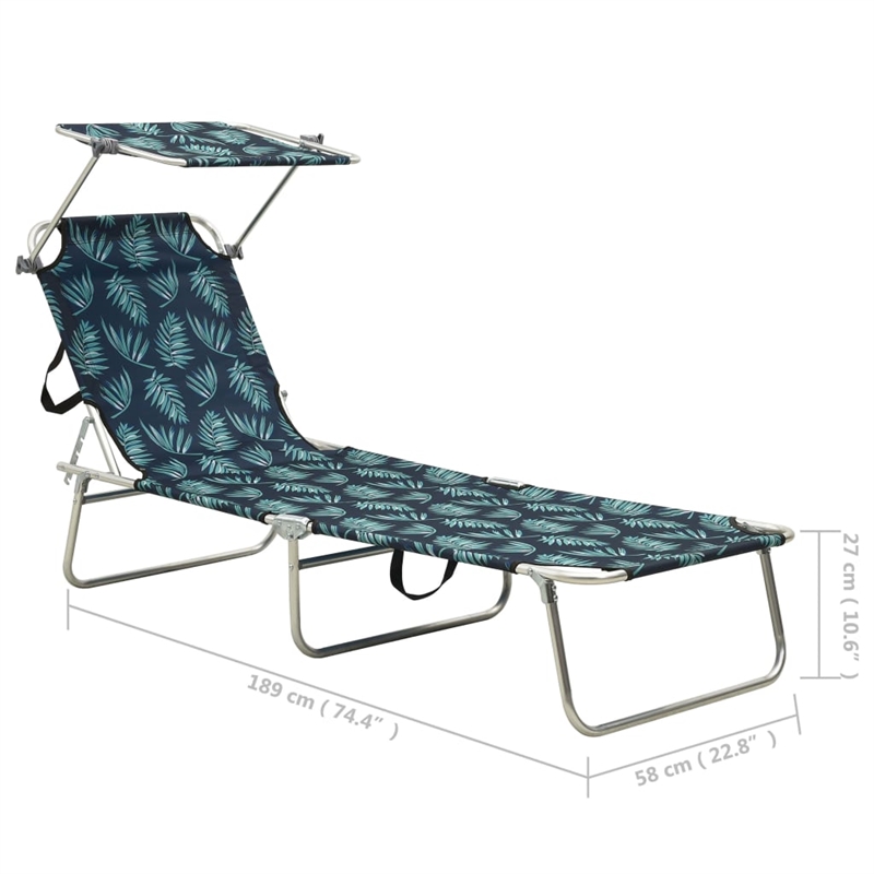 vidaXL Powder-Coated Steel Sun Lounger in Green