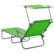 vidaXL Powder-Coated Steel  Sun Lounger in Green