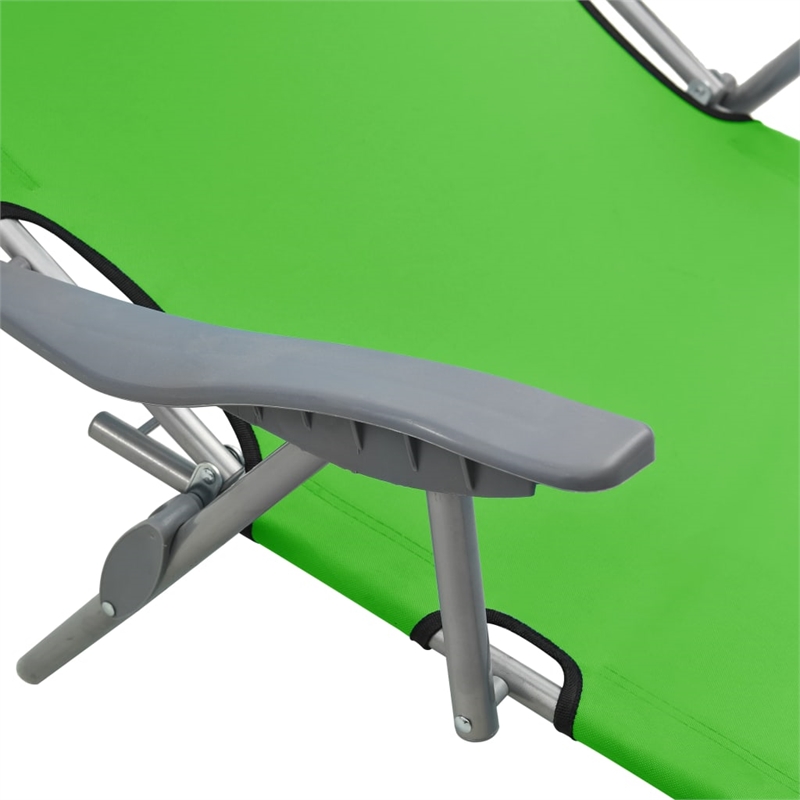 vidaXL Powder-Coated Steel  Sun Lounger in Green