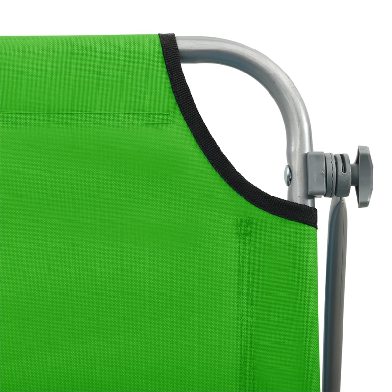 vidaXL Powder-Coated Steel  Sun Lounger in Green