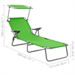 vidaXL Powder-Coated Steel  Sun Lounger in Green