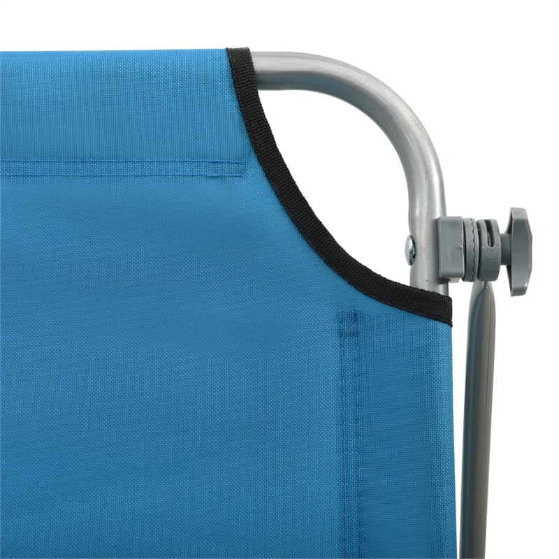 vidaXL Powder-Coated Steel  Sun Lounger in Blue