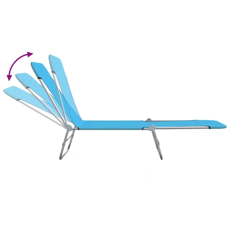 vidaXL Sun Lounger in Blue (Set of 2)