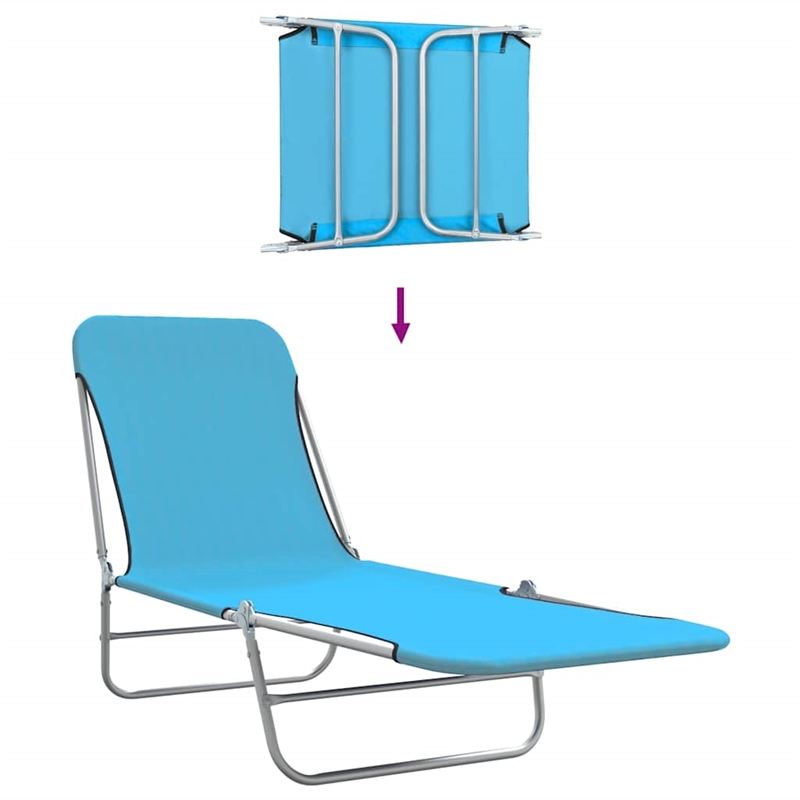 vidaXL Sun Lounger in Blue (Set of 2)