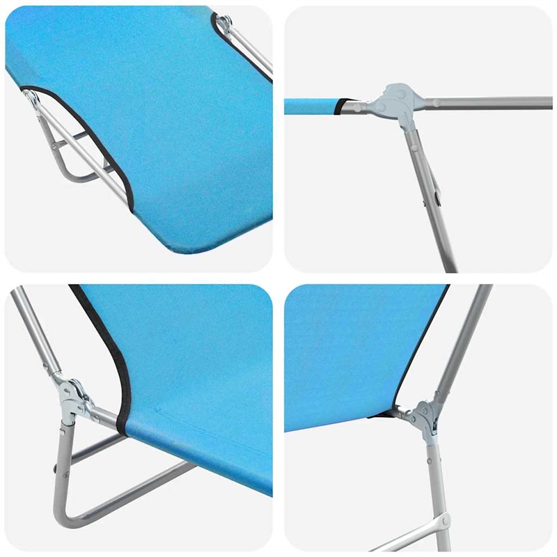 vidaXL Sun Lounger in Blue (Set of 2)