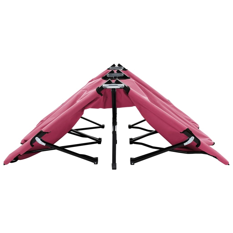 vidaXL Powder-Coated Steel Sun Lounger in Pink